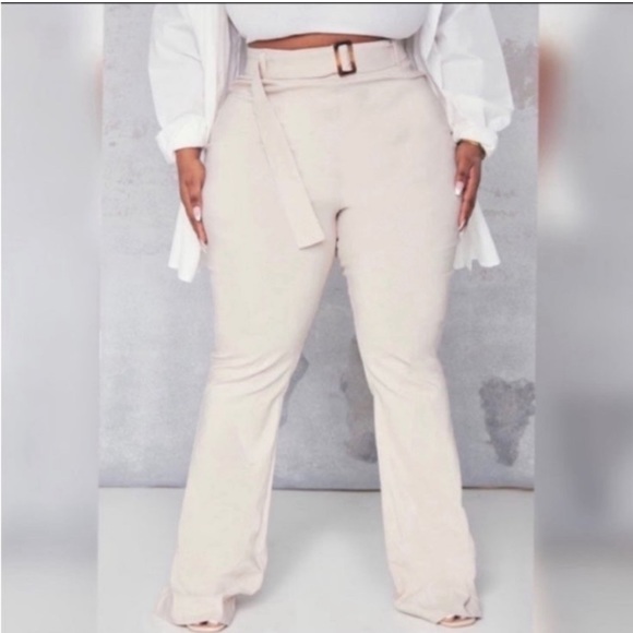 RIBBED BODYSUIT | HIGH WAISTED KHAKIS & EARRING’S BUNDLE DEAL - Picture 9 of 11